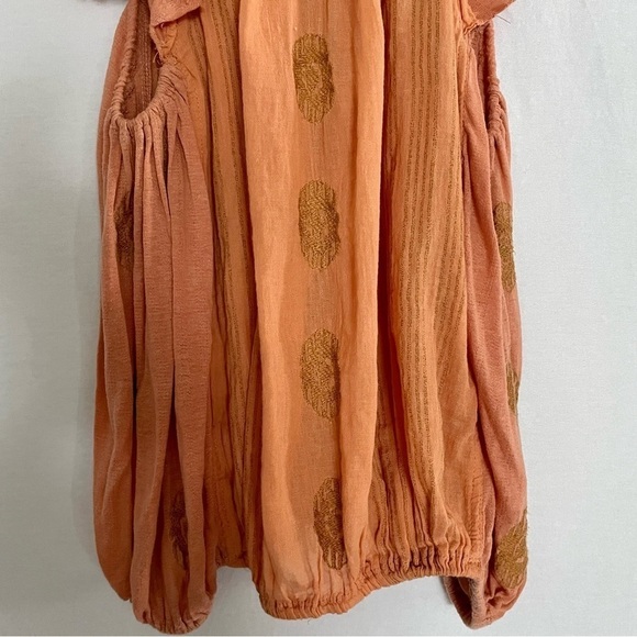 Free People Pukka Embroidered Peasant Top in Orange Tassel Detail - Picture 11 of 15